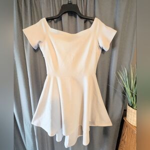 Women's Crisp White Off-Shoulder Skater Dress Sz. M